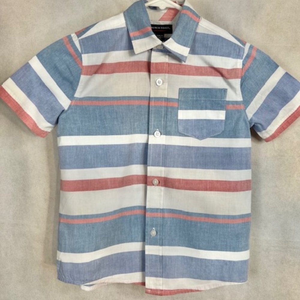 Boys' Colorful Short-Sleeve Dress Shirt from French Toast - Size S (6-7)